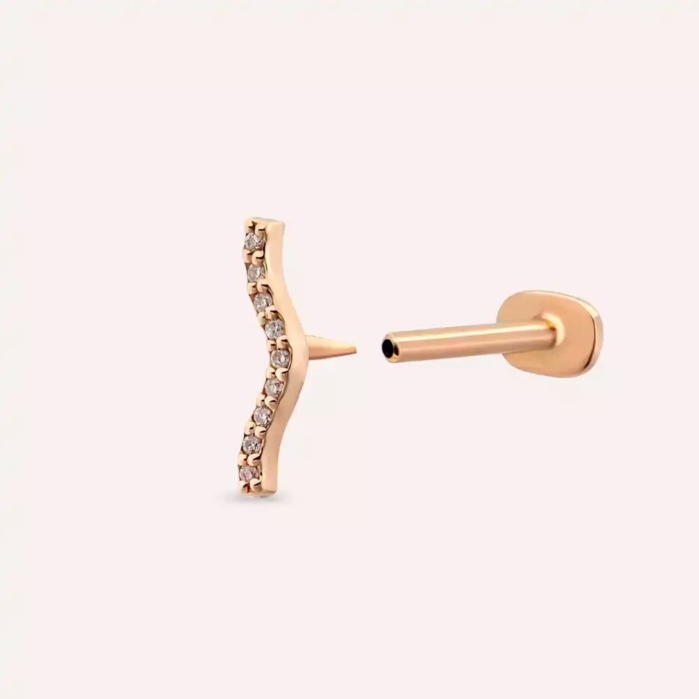 Noir Rose Pırlanta Taşlı Piercing