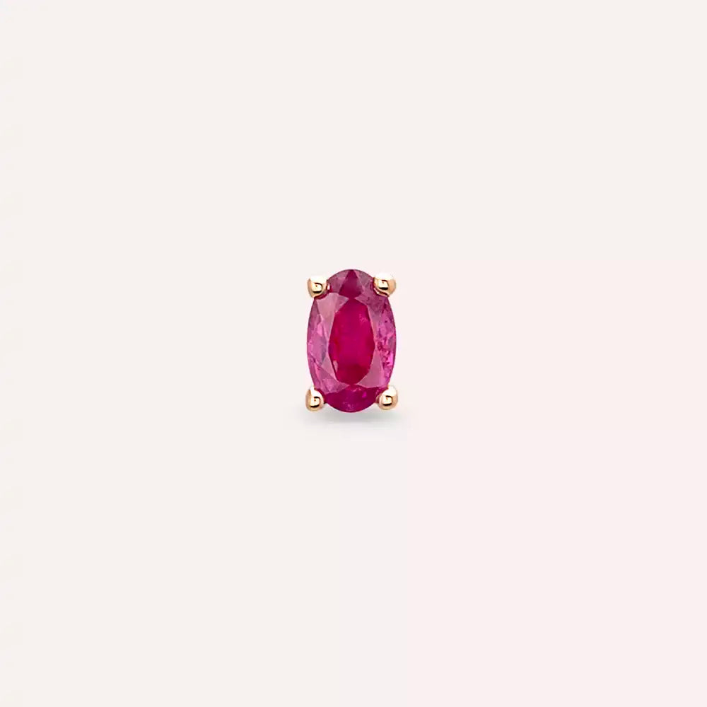 Crimsa Yakut Taşlı Rose Altın Piercing
