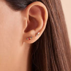 Nora Multi-Color Sapphire White Gold Single Earring