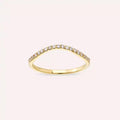 Bent 0.15 CT Diamond Yellow Gold Ring