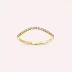 Bent 0.15 CT Diamond Yellow Gold Ring