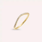 Bent 0.15 CT Diamond Yellow Gold Ring