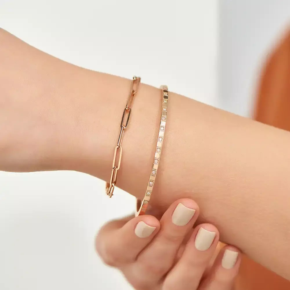 Quadro Diamond Rose Gold Bracelet