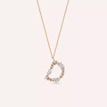 D Letter 0.70 CT Diamond Rose Gold Necklace