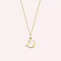 D Initial Yellow Gold Diamond Necklace