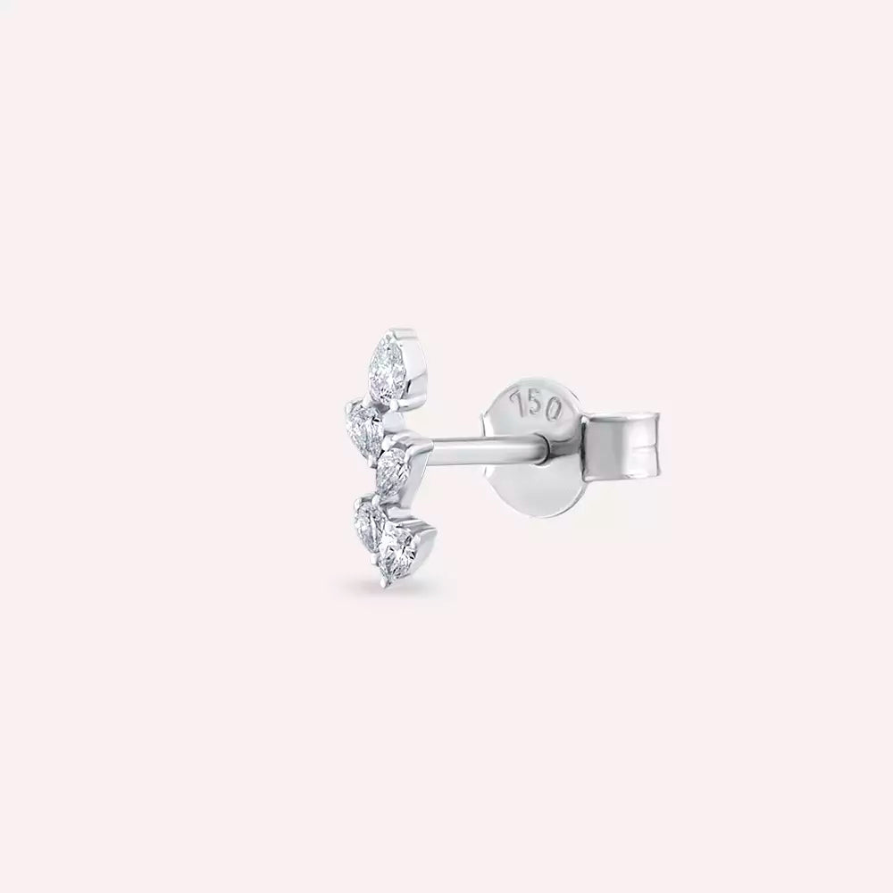 Dainty Diamond White Gold Single Earring