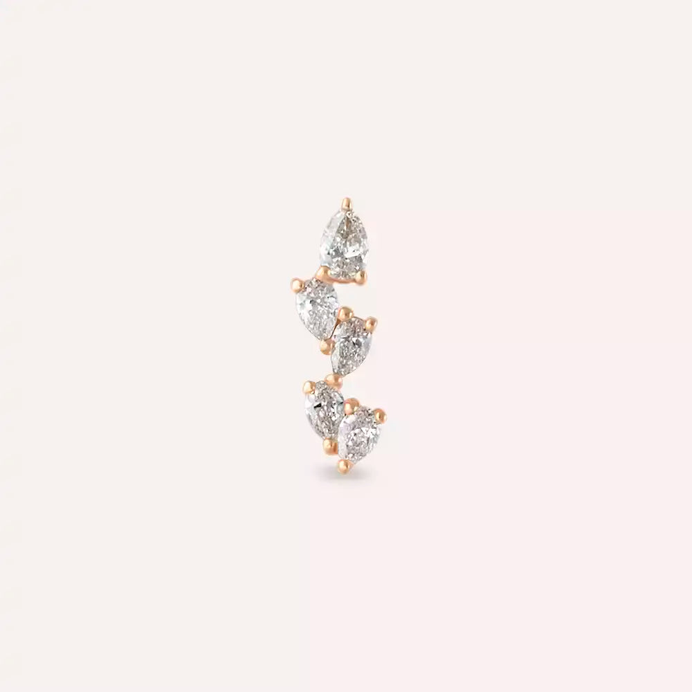 Dainty Diamond-Studded Rose Gold Piercing
