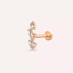 Dainty Diamond-Studded Rose Gold Piercing