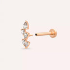 Dainty Diamond-Studded Rose Gold Piercing