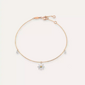 Daisy Orange Sapphire and Baguette Diamond Rose Gold Anklet