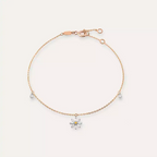 Daisy Orange Sapphire and Baguette Diamond Rose Gold Anklet