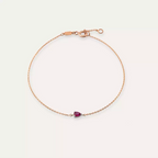 Rose Gold Bracelet with Teardrop Cut Ruby