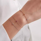 Rose Gold Bracelet with Teardrop Cut Ruby