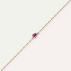 Rose Gold Bracelet with Teardrop Cut Ruby