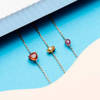 Rose Gold Bracelet with Teardrop Cut Ruby