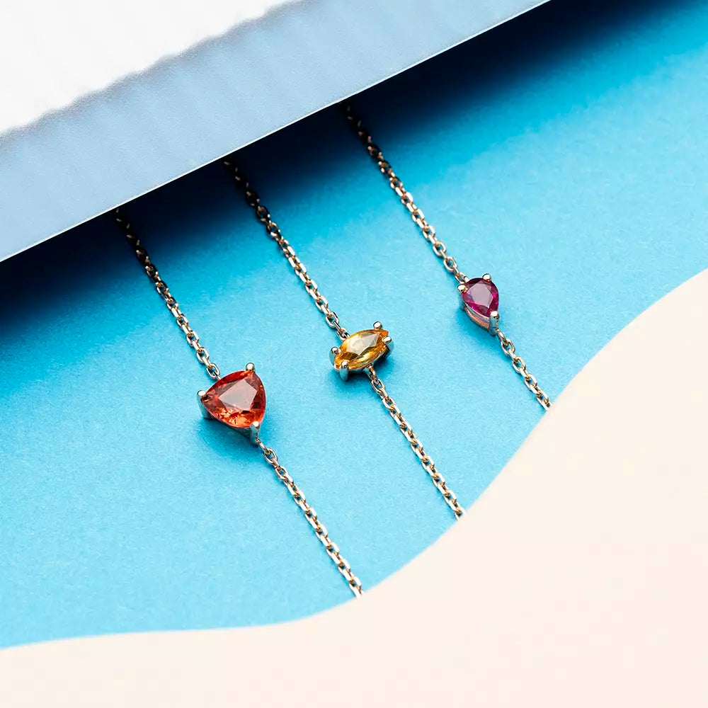 Rose Gold Bracelet with Teardrop Cut Ruby
