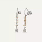 Dash Baget Kesim Pırlanta Taşlı Beyaz Altın Küpe