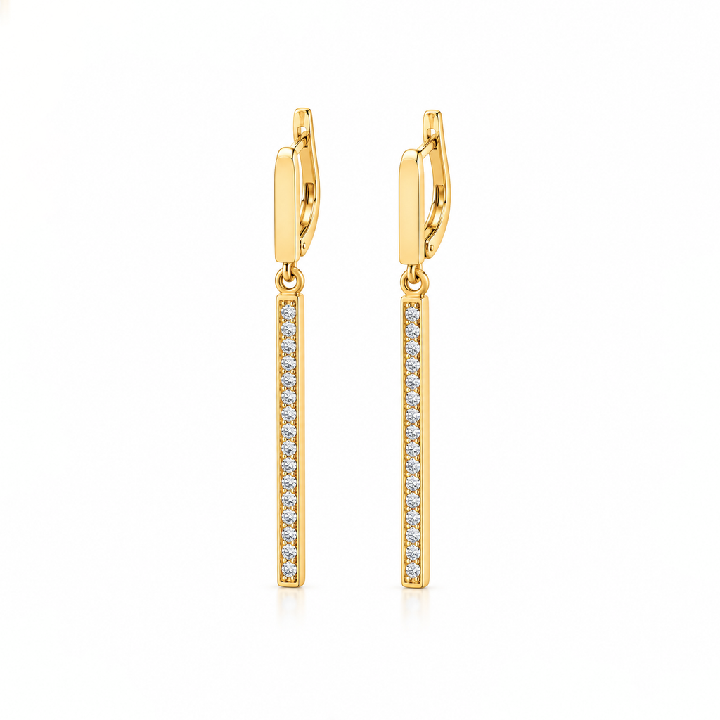 14K Gold Matchstick Earrings