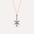 Origin Black Diamond and Ruby Stone Necklace