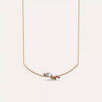 Violet Multicolor Sapphire and Diamond Rose Gold Necklace