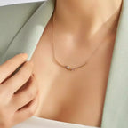 Violet Multicolor Sapphire and Diamond Rose Gold Necklace