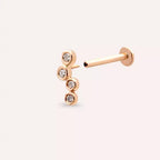 Dots Pırlanta Taşlı Rose Altın Piercing