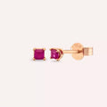 Pair Caliber Cut Ruby Rose Gold Earrings