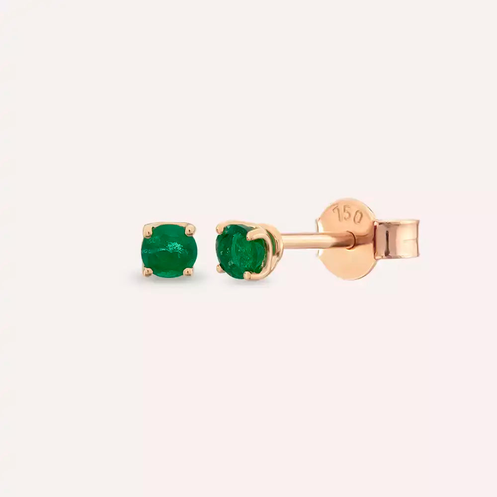 Paio Emerald Stone Rose Gold Earrings