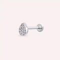 Drip Pırlanta Taşlı Beyaz Altın Piercing