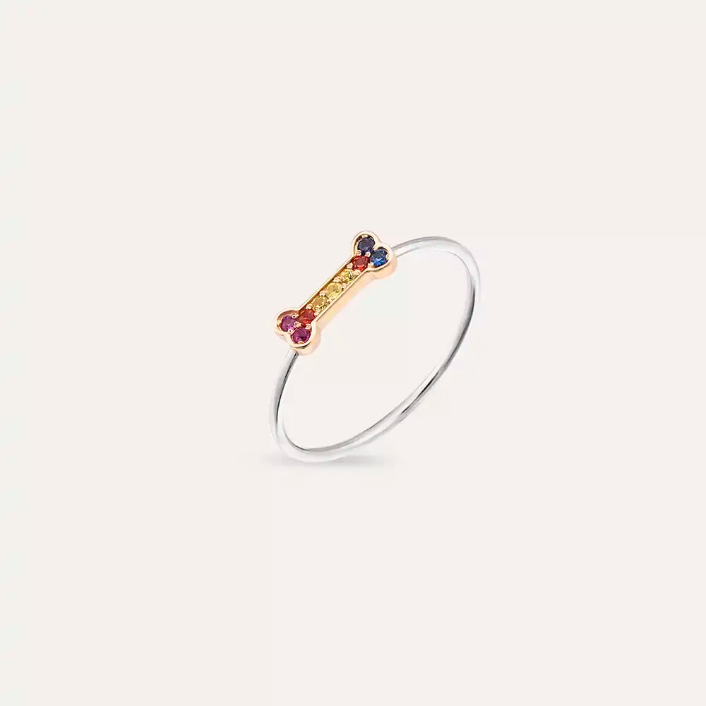 Bony 0.08 CT Multicolor Sapphire Stone Ring