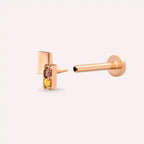 Dual Multicolor Safir Rose Altın Piercing