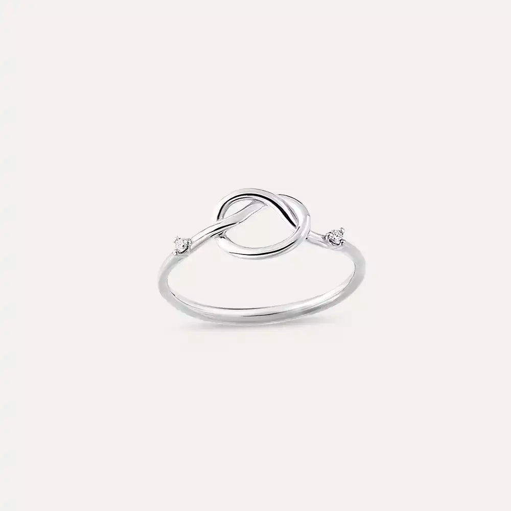 Knot Diamond White Gold Ring