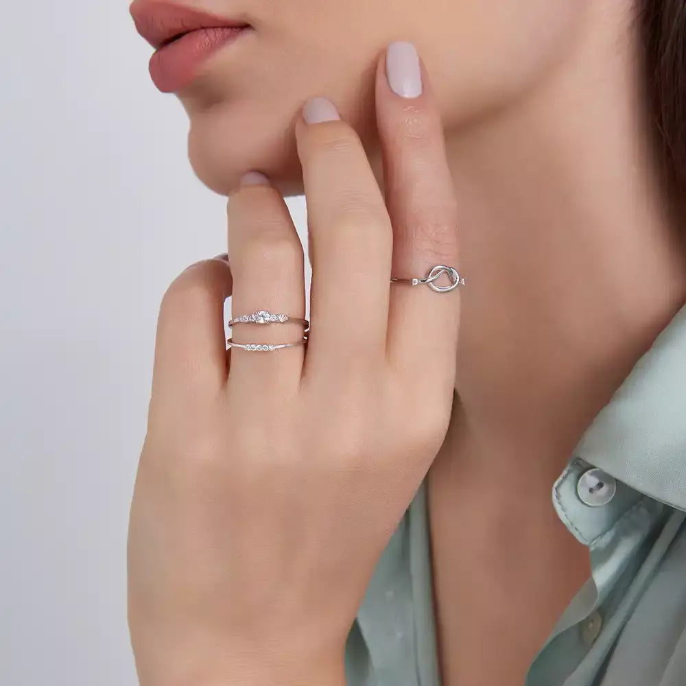 Knot Diamond White Gold Ring