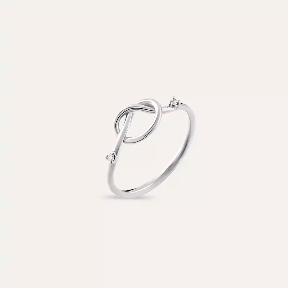 Knot Diamond White Gold Ring