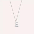 E Letter 0.07 CT Diamond White Gold Necklace