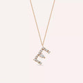 E Letter 0.45 CT Diamond Rose Gold Necklace