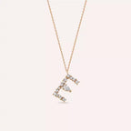 E Letter 0.45 CT Diamond Rose Gold Necklace