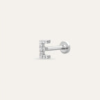 E Letter Diamond White Gold Piercing