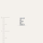 E Letter Diamond White Gold Piercing