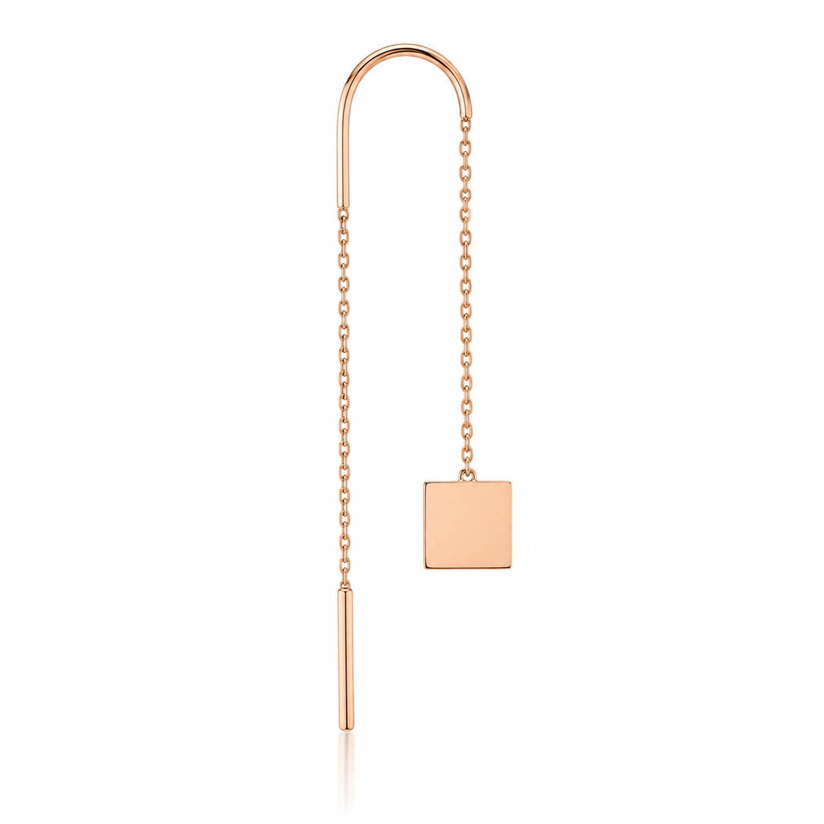 14K Gold Delgada Square Single Earring