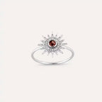 Lumos Red Sapphire and Diamond White Gold Ring