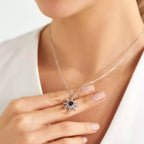 Lumos Sapphire and Diamond White Gold Necklace
