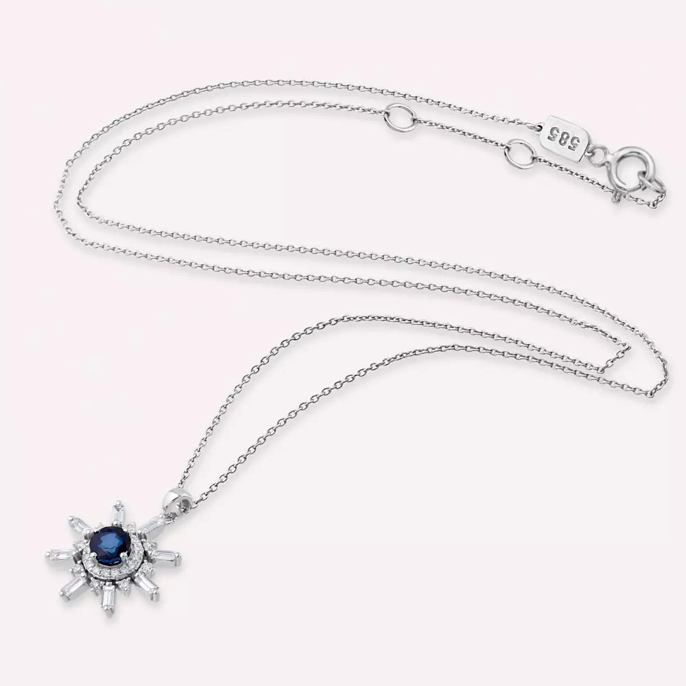 Lumos Sapphire and Diamond White Gold Necklace