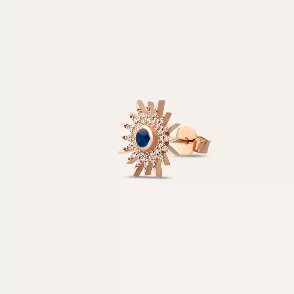 Lumos Sapphire and Diamond Rose Gold Single Earring