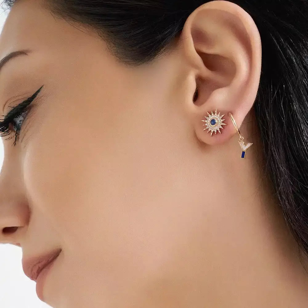 Lumos Sapphire and Diamond Rose Gold Single Earring