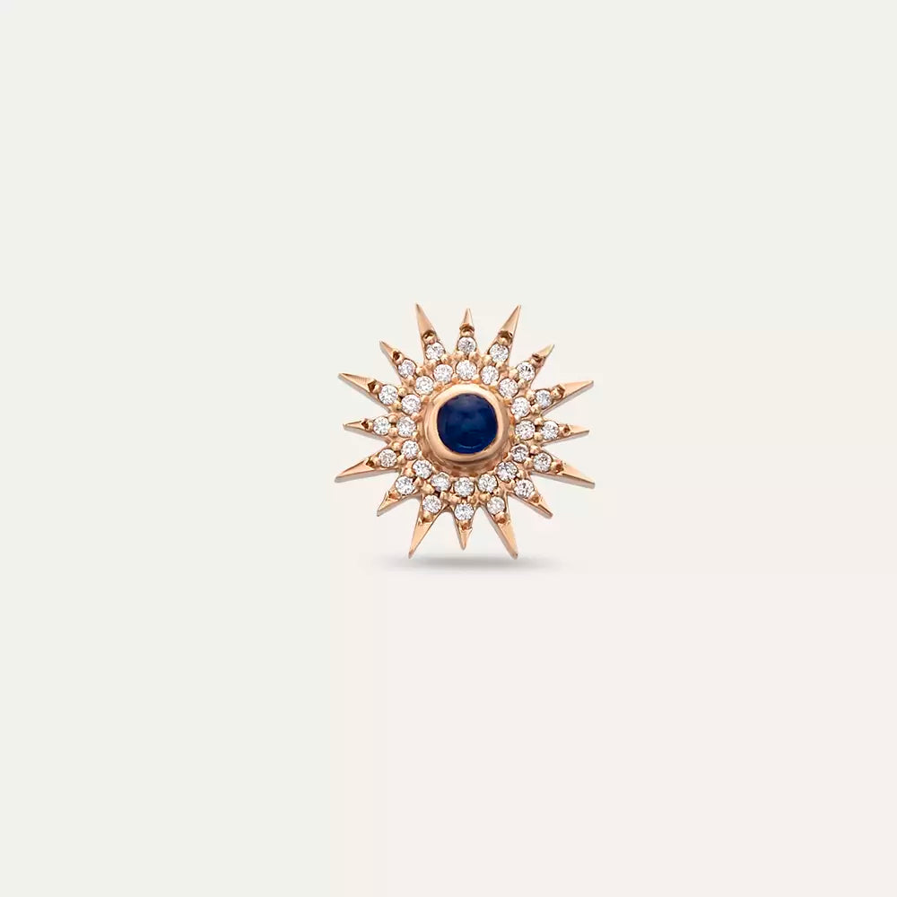 Lumos Sapphire and Diamond Rose Gold Single Earring