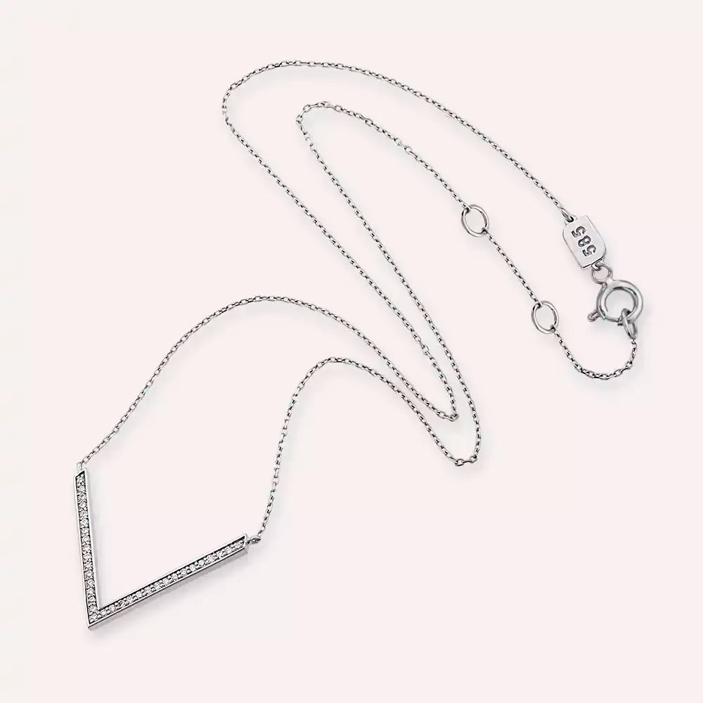 Elen 0.15 CT Diamond White Gold Necklace