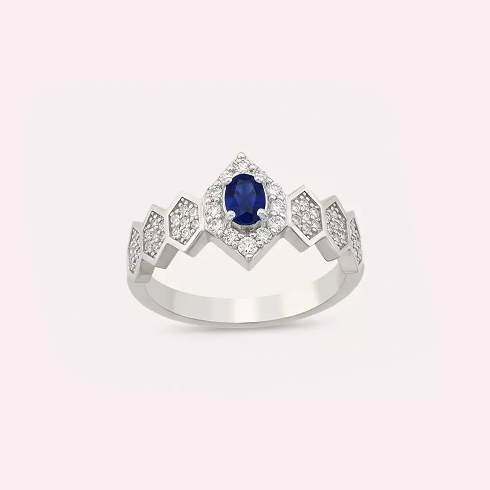 Elowen Sapphire and Diamond White Gold Ring