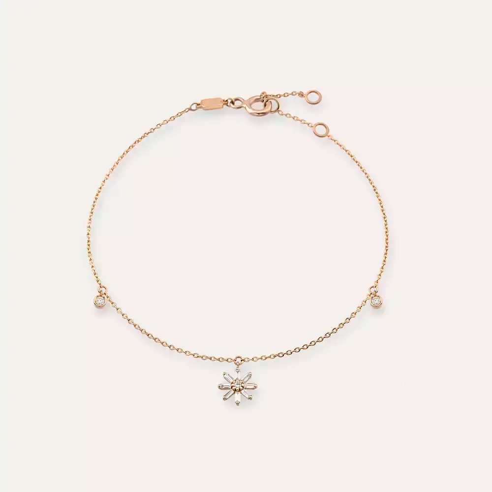 Elva Sapphire and Diamond Rose Gold Anklet