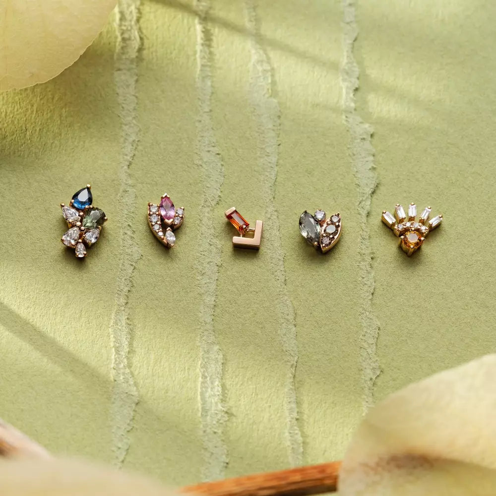Dawn Yellow Sapphire and Baguette Diamond Rose Gold Single Earring